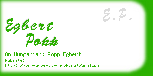 egbert popp business card